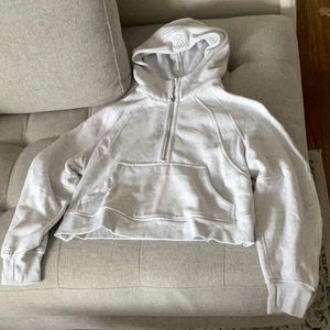 Lululemon M/L Scuba Light Gray Oversized Half-Zip Hoodie